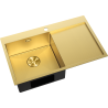 Mexen Exar einzelner Edelstahlspülbecken mit Abtropffläche, links 780 x 480 mm, gold HC - 6433781010L-55HC