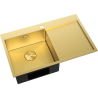 Mexen Exar einzelner Edelstahlspülbecken mit Abtropffläche, links 780 x 480 mm, gold HC - 6433781010L-55HC
