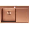 Mexen Exar 1-Kammer-Edelstahlspüle mit Abtropffläche, links 780 x 480 mm, Kupfer - 6433781010L-65