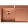 Mexen Exar Edelstahlspüle 1 Becken mit Abtropffläche, links 780 x 480 mm, Kupfer HC - 6433781010L-65HC