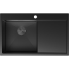 Mexen Exar 1-becken Edelstahlspüle mit Abtropffläche, links 780 x 480 mm, schwarz - 6433781010L-70