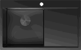 Mexen Exar 1-becken Edelstahlspüle mit Abtropffläche, links 780 x 480 mm, schwarz - 6433781010L-70