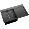 Mexen Exar 1-becken Edelstahlspüle mit Abtropffläche, links 780 x 480 mm, schwarz - 6433781010L-70