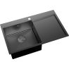 Mexen Exar 1-becken Edelstahlspüle mit Abtropffläche, links 780 x 480 mm, schwarz - 6433781010L-70