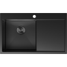 Mexen Exar 1-becken Edelstahlspüle mit Abtropffläche, links 780 x 480 mm, schwarz - 6433781010L-70