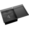 Mexen Exar Edelstahlspüle 1-beckig mit Abtropffläche, links 780 x 480 mm, schwarz HC - 6433781010L-70HC