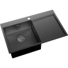Mexen Exar Edelstahlspüle 1-beckig mit Abtropffläche, links 780 x 480 mm, schwarz HC - 6433781010L-70HC