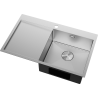 Mexen Exar Edelstahlspüle 1-beckig mit Ablage, rechts 780 x 480 mm, Inox - 6434781010P-01