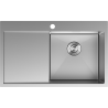 Mexen Exar Edelstahlspüle 1-beckig mit Ablage, rechts 780 x 480 mm, Inox - 6434781010P-01