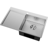 Mexen Exar Edelstahlspüle 1-beckig mit Ablage, rechts 780 x 480 mm, Inox - 6434781010P-01