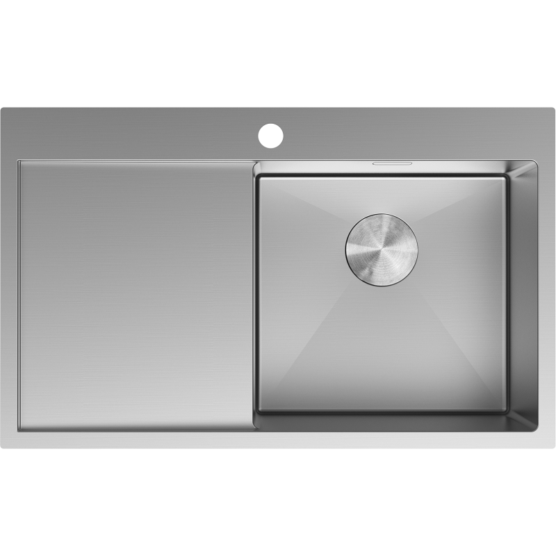 Mexen Exar Edelstahlspüle 1-beckig mit Ablage, rechts 780 x 480 mm, Inox - 6434781010P-01