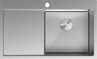 Mexen Exar Edelstahlspüle 1-beckig mit Ablage, rechts 780 x 480 mm, Inox - 6434781010P-01