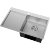 Mexen Exar Edelstahlspüle 1-beckig mit Abtropffläche, rechts 780 x 480 mm, Inox HC - 6434781010P-01HC