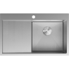 Mexen Exar Edelstahlspüle 1-beckig mit Abtropffläche, rechts 780 x 480 mm, Inox HC - 6434781010P-01HC