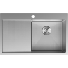 Mexen Exar Edelstahlspüle 1-beckig mit Abtropffläche, rechts 780 x 480 mm, Inox HC - 6434781010P-01HC