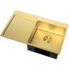 Mexen Exar Stahlspüle mit 1 Becken und Abtropffläche, rechts, 780 x 480 mm, gold - 6434781010P-55