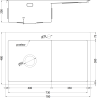 Mexen Exar Edelstahlspüle 1-Becken mit Abtropffläche, rechts 780 x 480 mm, gold HC - 6434781010P-55HC