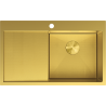 Mexen Exar Edelstahlspüle 1-Becken mit Abtropffläche, rechts 780 x 480 mm, gold HC - 6434781010P-55HC