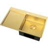 Mexen Exar Edelstahlspüle 1-Becken mit Abtropffläche, rechts 780 x 480 mm, gold HC - 6434781010P-55HC