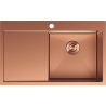 Mexen Exar Edelstahlspüle 1-Becken mit Abtropffläche, rechts 780 x 480 mm, Kupfer - 6434781010P-65