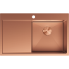 Mexen Exar Edelstahlspüle 1-Becken mit Abtropffläche, rechts 780 x 480 mm, Kupfer - 6434781010P-65