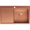 Mexen Exar Edelstahlspüle 1 Becken mit Abtropffläche, rechts 780 x 480 mm, Kupfer HC - 6434781010P-65HC