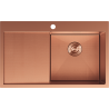 Mexen Exar Edelstahlspüle 1 Becken mit Abtropffläche, rechts 780 x 480 mm, Kupfer HC - 6434781010P-65HC