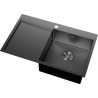 Mexen Exar Stahlspüle 1-beckig mit Abtropffläche, rechts 780 x 480 mm, schwarz - 6434781010P-70