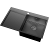 Mexen Exar Stahlspüle 1-beckig mit Abtropffläche, rechts 780 x 480 mm, schwarz - 6434781010P-70
