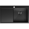 Mexen Exar Stahlspüle 1-beckig mit Abtropffläche, rechts 780 x 480 mm, schwarz - 6434781010P-70