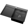 Mexen Exar Edelstahlspüle 1-becken mit Abtropffläche, rechts 780 x 480 mm, schwarz HC - 6434781010P-70HC