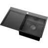 Mexen Exar Edelstahlspüle 1-becken mit Abtropffläche, rechts 780 x 480 mm, schwarz HC - 6434781010P-70HC