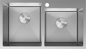 Mexen Xorin Edelstahlspüle 2-Kammer 780 x 450 mm, Inox - 6441782000-01
