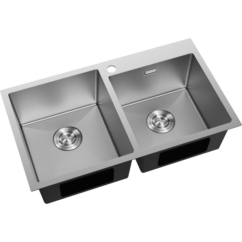 Mexen Xorin Edelstahl Spülbecken 2-Kammer 780 x 450 mm, Inox HC - 6441782000-01HC