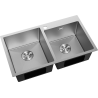 Mexen Xorin Spülbecken aus Edelstahl, 2-becken, 780 x 450 mm, Inox HC -6441782000-01HC