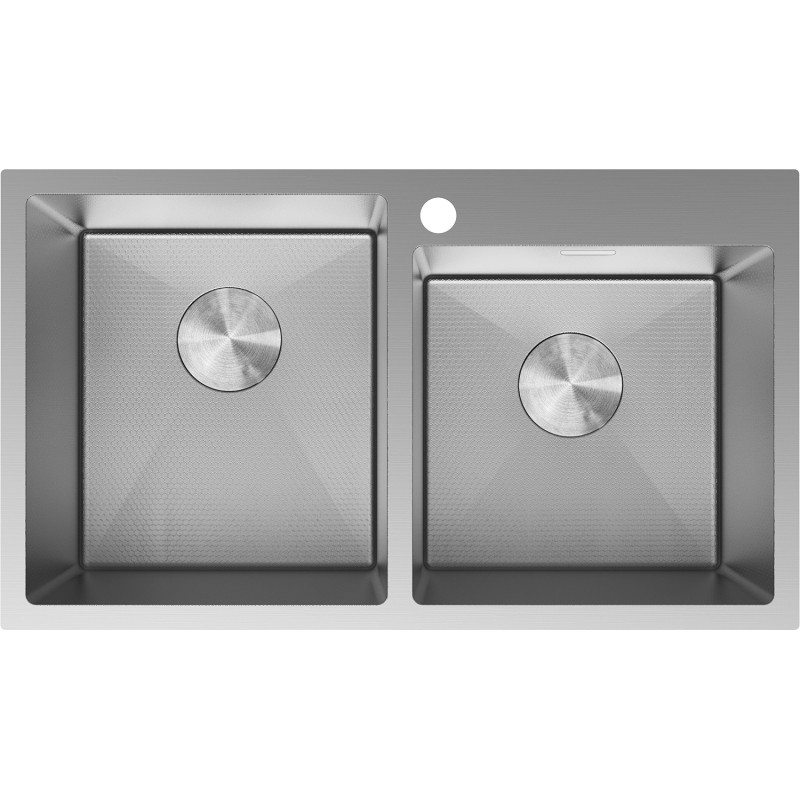 Mexen Xorin Edelstahl Spülbecken 2-Kammer 780 x 450 mm, Inox HC - 6441782000-01HC