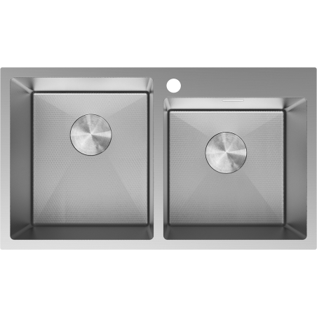 Mexen Xorin Spülbecken aus Edelstahl, 2-becken, 780 x 450 mm, Inox HC -6441782000-01HC