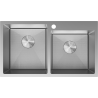 Mexen Xorin Spülbecken aus Edelstahl, 2-becken, 780 x 450 mm, Inox HC -6441782000-01HC