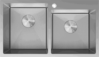 Mexen Xorin Spülbecken aus Edelstahl, 2-becken, 780 x 450 mm, Inox HC -6441782000-01HC