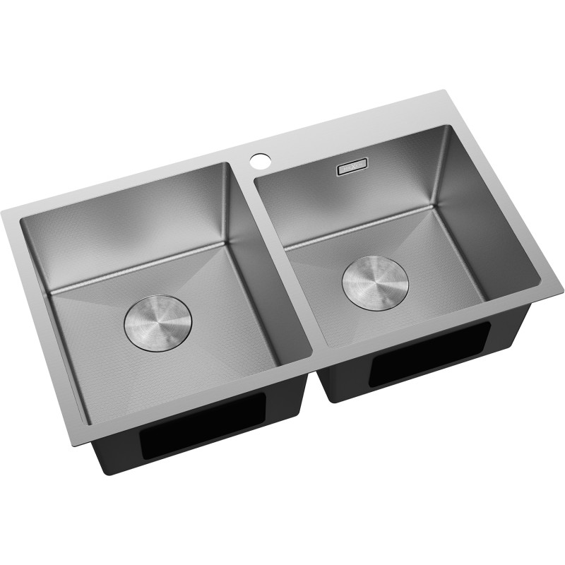 Mexen Xorin Edelstahl Spülbecken 2-Kammer 780 x 450 mm, Inox HC - 6441782000-01HC