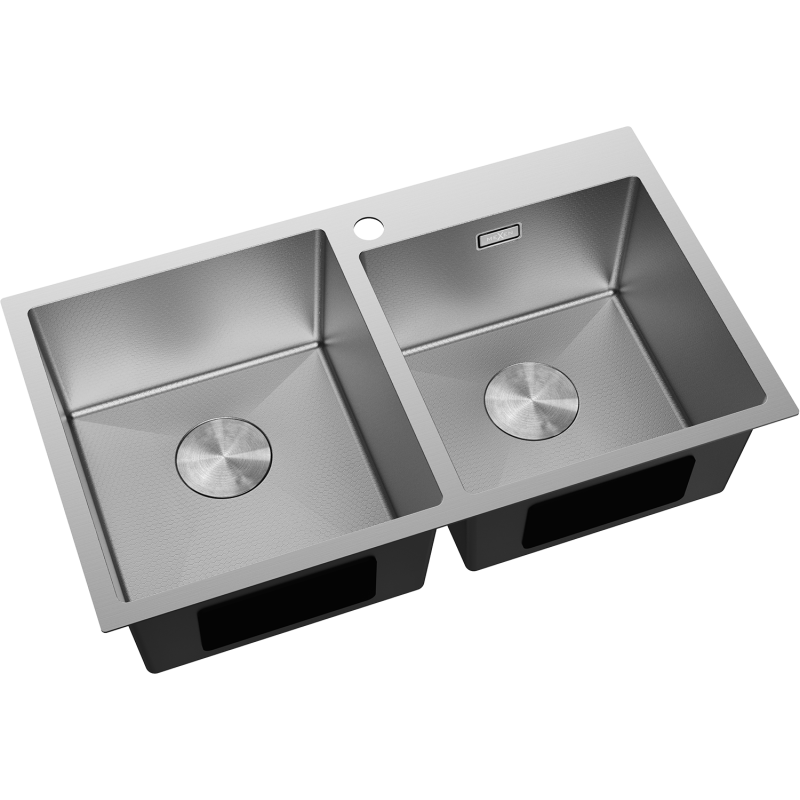 Mexen Xorin Spülbecken aus Edelstahl, 2-becken, 780 x 450 mm, Inox HC -6441782000-01HC