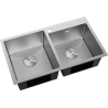 Mexen Xorin Spülbecken aus Edelstahl, 2-becken, 780 x 450 mm, Inox HC -6441782000-01HC