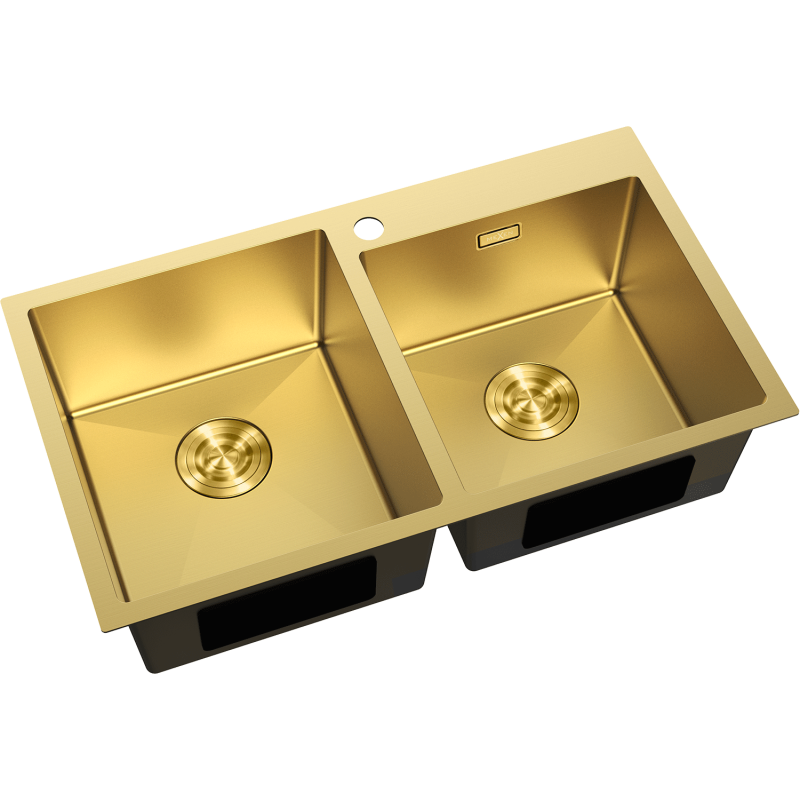 Mexen Xorin Doppelspülbecken aus Edelstahl 780 x 450 mm, gold - 6441782000-55