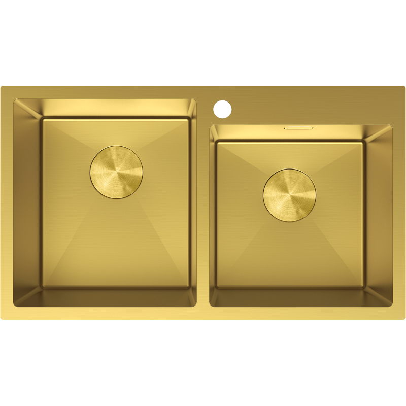 Mexen Xorin Doppelspülbecken aus Edelstahl 780 x 450 mm, gold - 6441782000-55