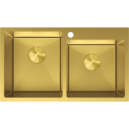 Mexen Xorin Doppelspülbecken aus Edelstahl 780 x 450 mm, gold - 6441782000-55