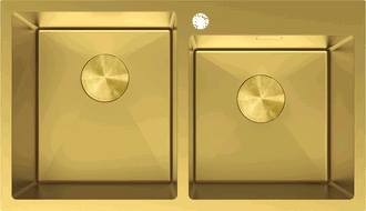 Mexen Xorin Doppelspülbecken aus Edelstahl 780 x 450 mm, gold - 6441782000-55