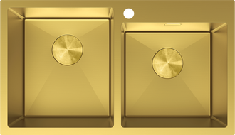 Mexen Xorin Edelstahlspüle 2-Kammer 780 x 450 mm, gold - 6441782000-55