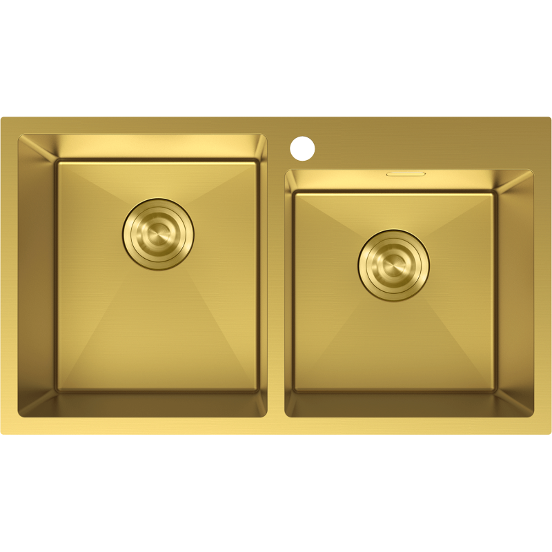 Mexen Xorin Doppelspülbecken aus Edelstahl 780 x 450 mm, gold - 6441782000-55