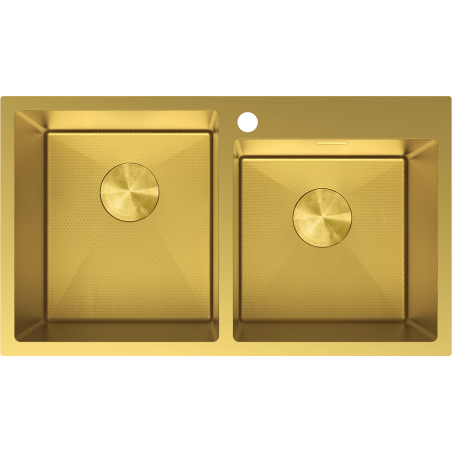 Mexen Xorin Spülbecken Edelstahl 2-Kammer 780 x 450 mm, gold HC - 6441782000-55HC