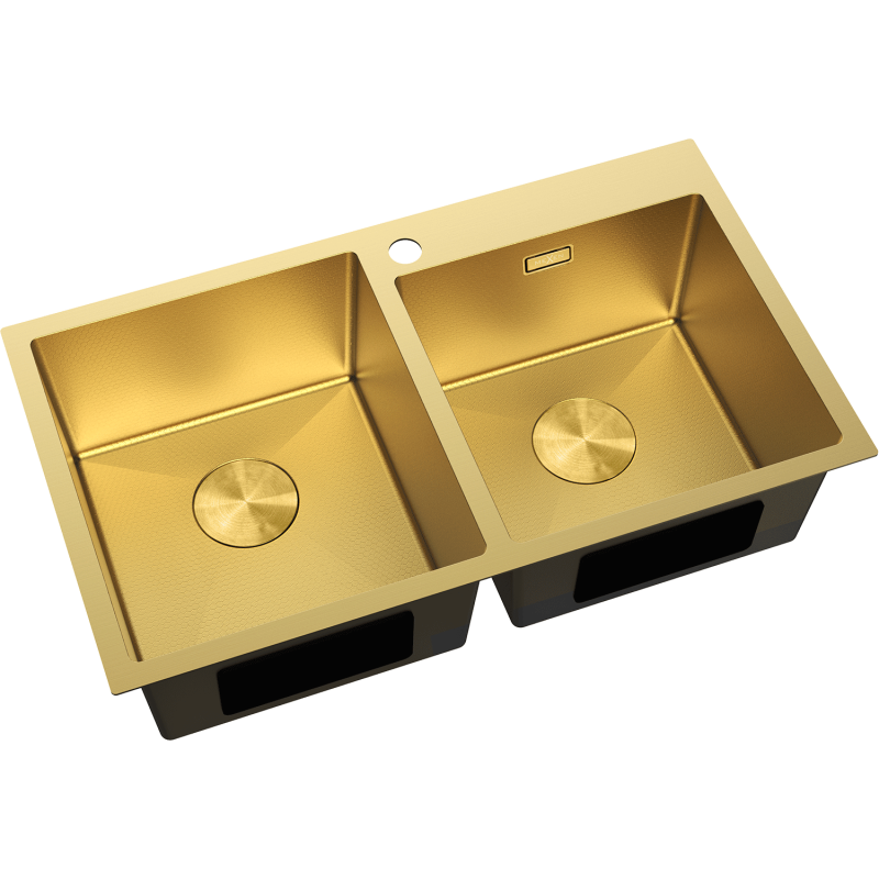 Mexen Xorin Spülbecken Edelstahl 2-Kammer 780 x 450 mm, gold HC - 6441782000-55HC